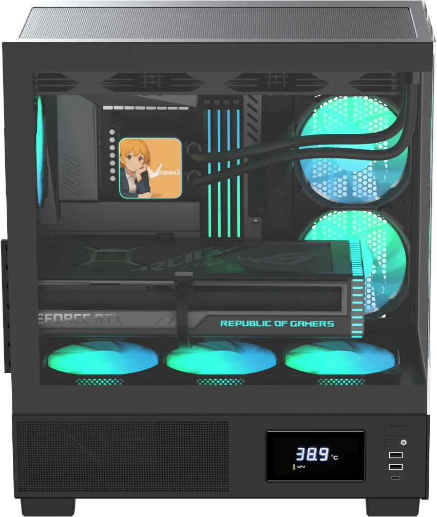 Корпус Formula V Crystal E1 Floe [Midi Tower, 3 x 120мм Floe ARPW, черный]