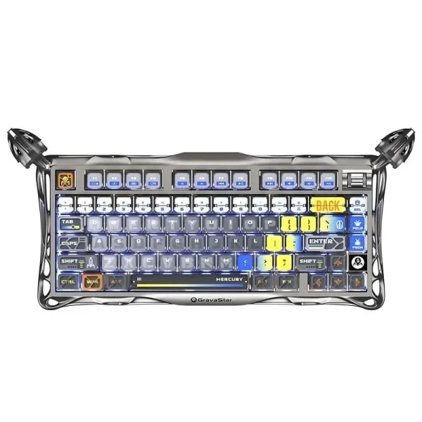 Клавиатура Gravastar Mercury K1 Pro Interstellar Silver [Механическая, беспроводная, клавиш - 79, подсветка, Серебристый]
