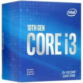 Процессор Intel Core i3-10100F [LGA 1200, 4 x 3600 МГц, TDP 65 Вт, BOX]