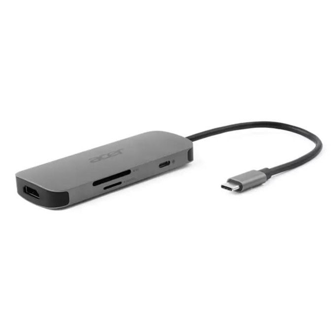 Док-станция Acer 7in1 Type C dongle: 1 x typeC, 1 x HDMI 4K60, 3 x USB3.2, 1 x SD/TF, 1 x PD, Gray