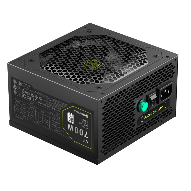 Блок питания GameMax VP 700S Standard (2124-0700R0054) [700 Вт, 80 PLUS Standart, 2x SATA, 1x 6+2 pin PCIe, 1x 4+4 pin CPU, ATX]