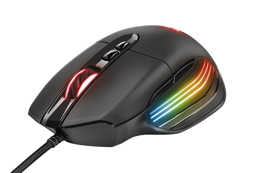 Мышь Trust GXT940 Xidon RGB (23574) [проводная, светодиодная, 10000 DPI, подсветка, черная]