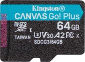 Карта памяти MicroSD 64GB Class 10 U3 V30 A2 Kingston SDCG3/64GB