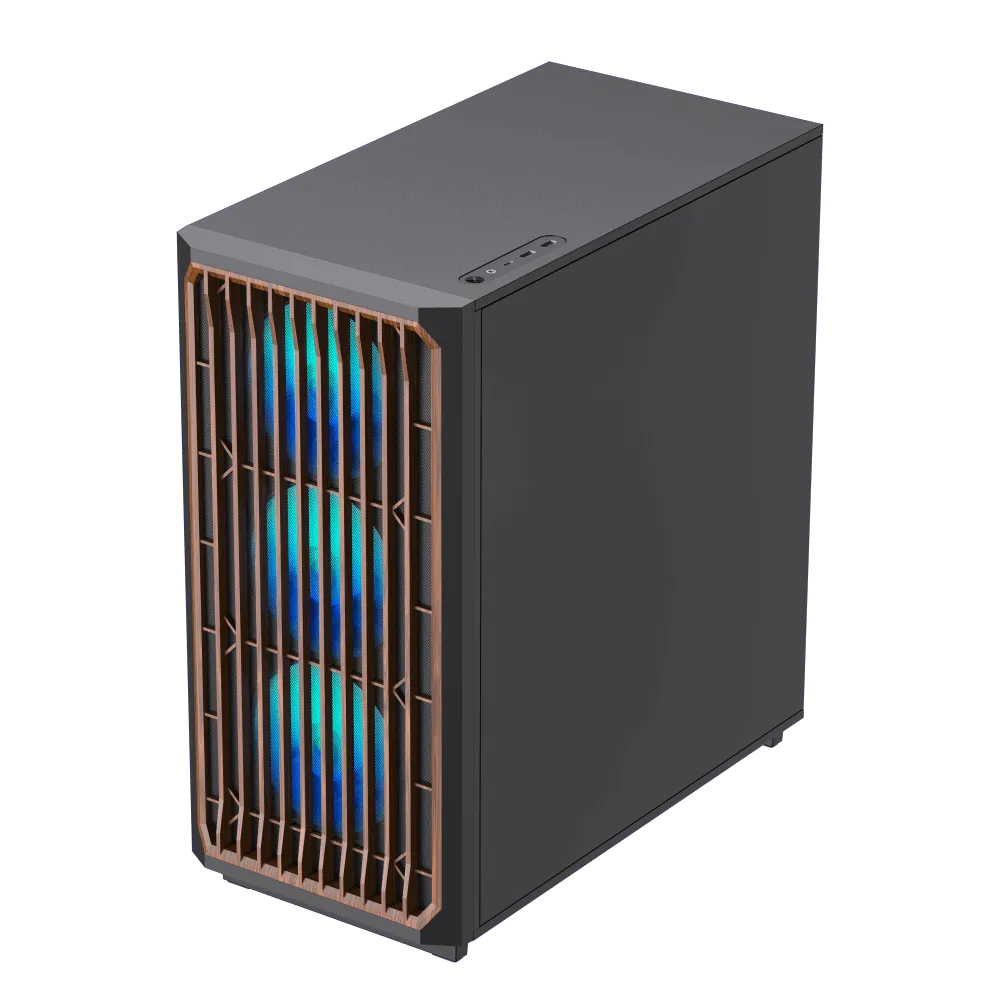 Корпус Gembird F45 BW Black (1116-4045R0003) [Midi Tower, 3 x 120x120 мм, черный]