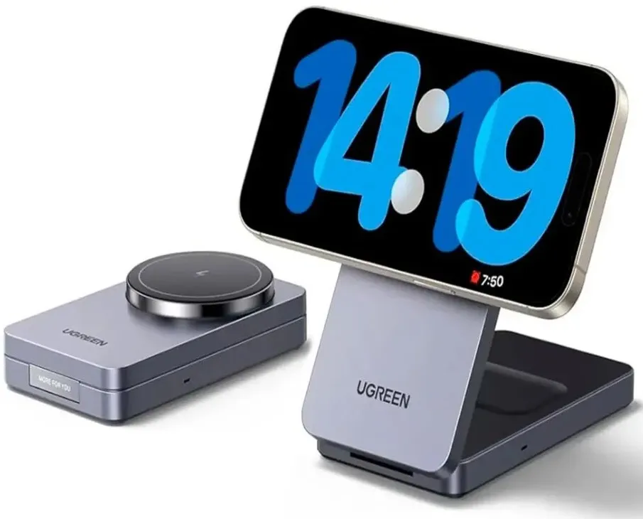 Беспроводная зарядка Ugreen W528 45056, серый