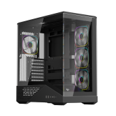 Корпус 1stPlayer FIREBASE GM7 (GM7-BK-3FN7R-1FN7) [Midi Tower, 4 x 120 мм, черный]