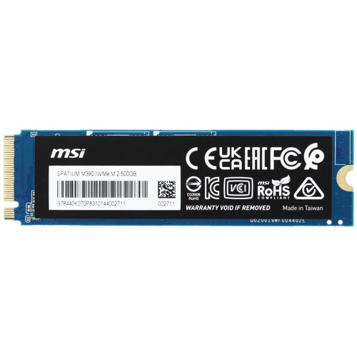 Твердотельный накопитель MSI SPATIUM M390 [500 ГБ, M.2 2280 PCI-E, чтение: 3300 МБ/с, запись: 2300 МБ/с, TLC]