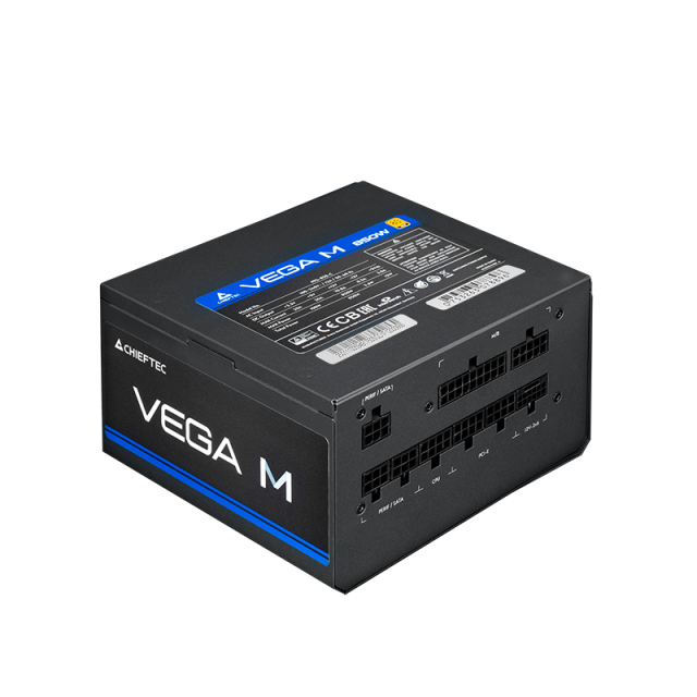 Блок питания Chieftec Vega M (PPG-1000-C) [1000 Вт, 80 PLUS Gold, 6x SATA, 1 x 16 pin (12VHPWR), 4 x 6+2 pin PCIe, 2x 4+4 pin CPU, EPS12V, ATX]