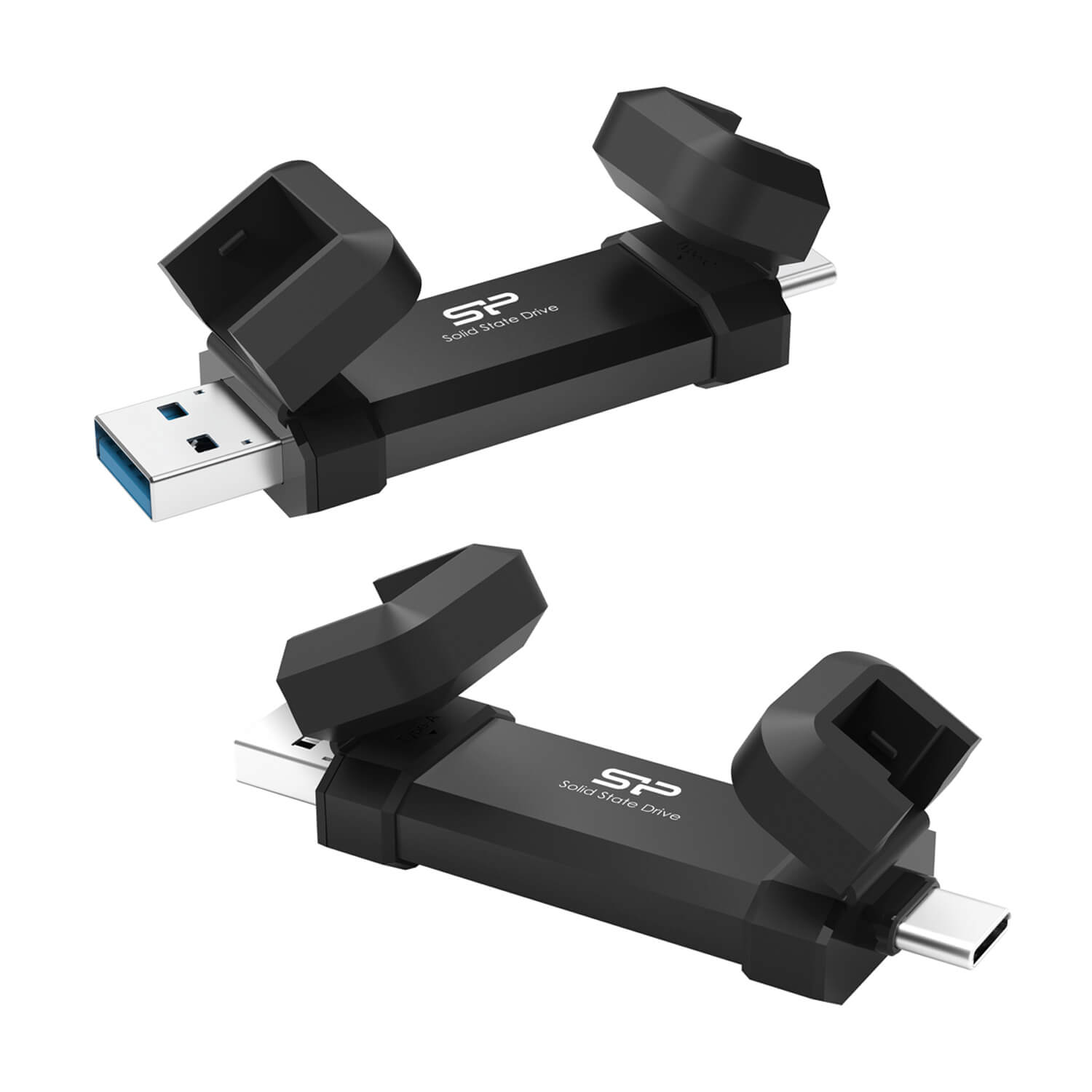 Внешний SSD-накопитель Silicon Power DS72 (SP250GBUC3S72V1K) [250 ГБ, USB 3.2 Gen 2 Type A, USB 3.2 Gen 2 Type C, 850/1050 МБ/с]