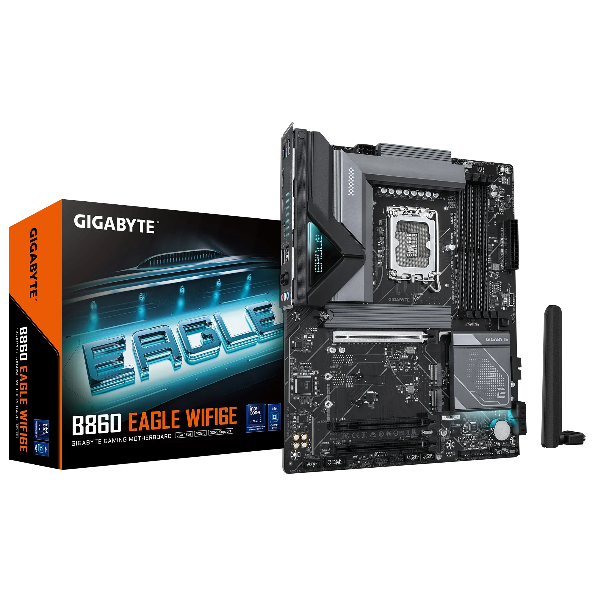 Материнская плата Gigabyte B860 EAGLE WIFI6E [LGA 1851, Intel B860, 4xDDR 5, 3xM.2, 3xPCI-E x16, Standard-ATX]