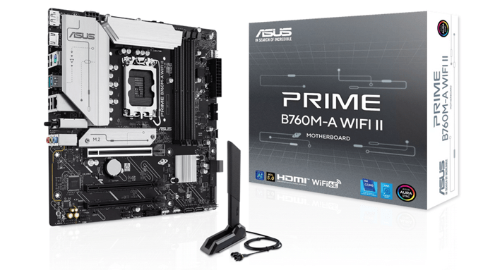Материнская плата Asus PRIME B760M-A WIFI II [LGA 1700, Intel B760, 4xDDR 5, 2xM.2, 3xPCI-E x16, Micro-ATX]
