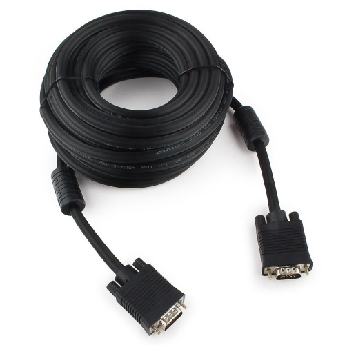 Кабель VGA Premium Cablexpert CC-PPVGA-10M-B, 15M/15M, 10м, черный, двойной экран