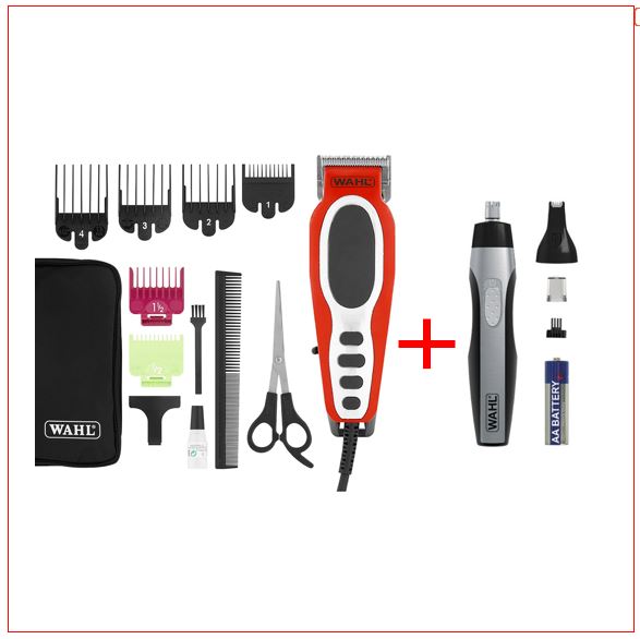 Машинка для стрижки волос Wahl Close Cut Pro красный + Wahl Nose trimmer