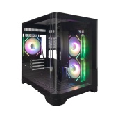 Корпус 1stPlayer UV5 (UV5-BK-2FC7R-1FC7) [Mini Tower, без вентиляторов, черный]