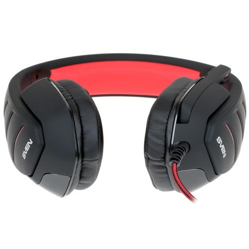 SVEN AP-U997MV Игровые стереонаушники с микрофоном черный-красн (USB, LED, 7.1)