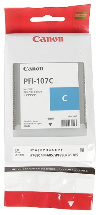 Картридж Canon PFI-107C (6706B001), голубой
