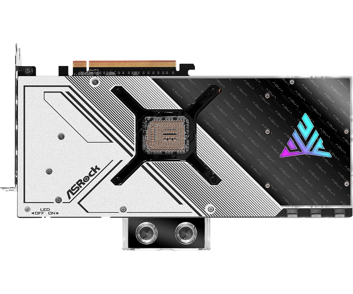 Видеокарта ASRock RADEON RX 7900 XTX AQUA OC (RX7900XTX AQ 24GO) [24 ГБ, GDDR6, 384 бит, 2510 МГц, 2680 МГц, HDMI, DisplayPort (3 шт)]