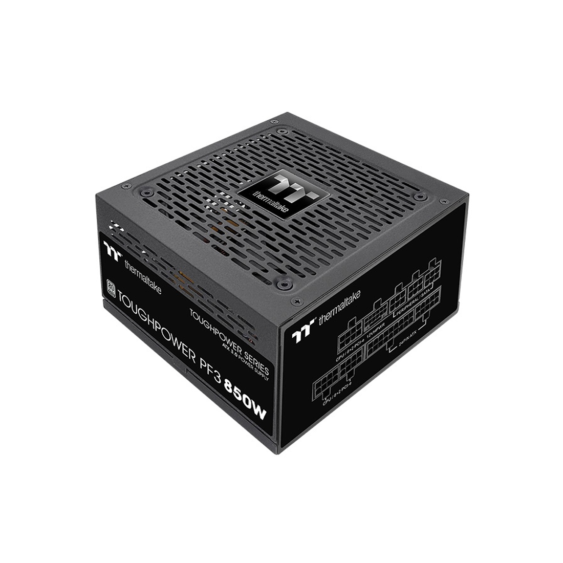 Блок питания Thermaltake Toughpower PF3 850W (PS-TPD-0850FNFAPE-3) [850 Вт, 80 PLUS Platinum, 8x SATA, 1 x 16 pin (12VHPWR), 4 x 6+2 pin PCIe, 2x 4+4 pin CPU, ATX]