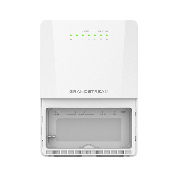 Коммутатор Grandstream GWN7710R, Layer 2 Lite Cloud Managed Switch, 1x 2.5G SFP, 5x GbE, 4x PoE/PoE+ or Passive PoE, max 100W total budget, 6KV surge protection, (GWN7710R)