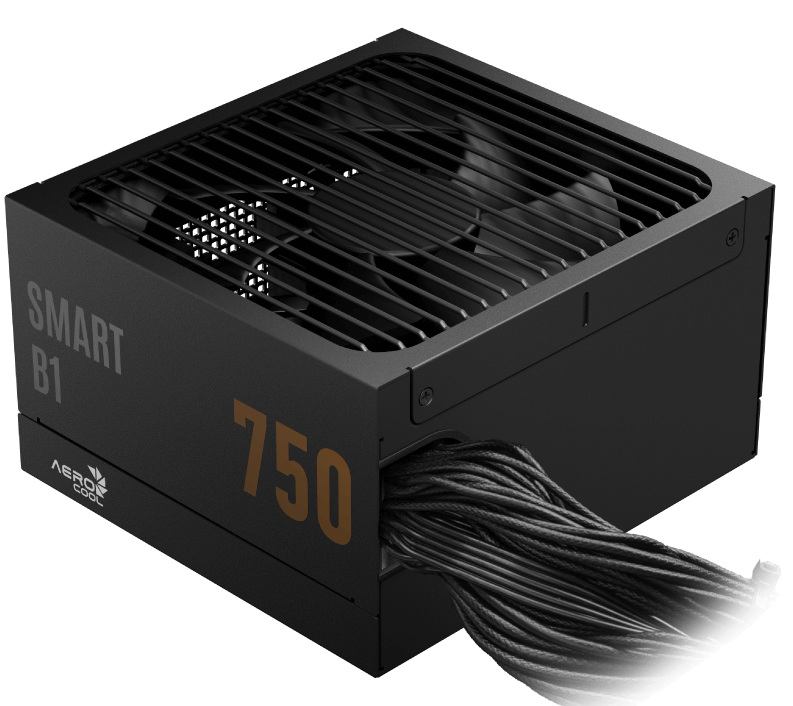 Блок питания AeroCool SMART B1 750 (ACPB-SR75FEC.71) [750 Вт, 80 PLUS Bronze, 8x SATA, 1 x 16 pin (12VHPWR), 3 x 6+2 pin PCIe, 2x 4+4 pin CPU, ATX]