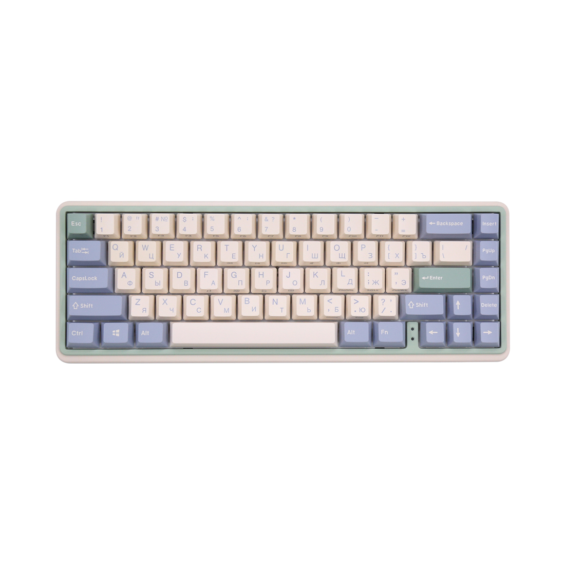 Клавиатура Varmilo Eucalyptus VXH67 (A44A046D5A3A06A039) [механическая, проводная + беспроводная, белая подсветка, Cherry Mx Silent Red, розовая]