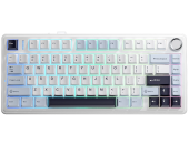 Клавиатура Aula F75 [механическая, проводная + беспроводная, RGB подсветка, Leobog Graywood V3, белая]