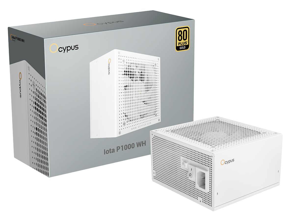 Блок питания Ocypus Iota P1000 WH 1000W (Iota-P1000-G1FFWH025X-EU) [1000 Вт, 80 PLUS Gold, 8x SATA, 1 x 16 pin (12VHPWR), 3 x 6+2 pin PCIe, 2x 4+4 pin CPU, ATX]