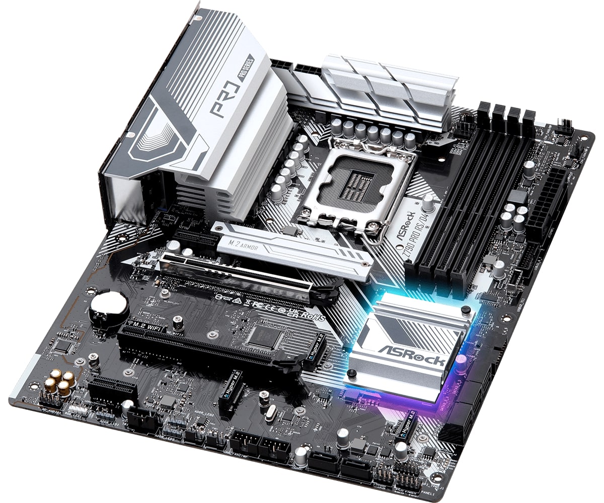 Материнская плата ASRock Z790 PRO RS/D4 [LGA 1700, Intel Z790, 4xDDR 4, 4xM.2, 2xPCI-E x16, Standard-ATX]