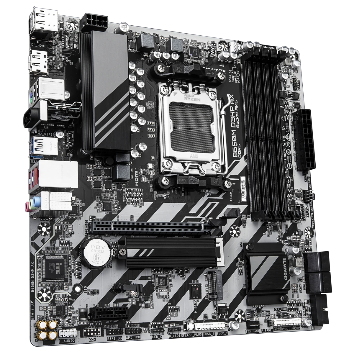 Материнская плата Gigabyte B650M D3HP AX (B650M D3HP AX 1.3) [AM5, AMD B650, 4xDDR 5, 2xM.2, 1xPCI-E x16, Micro-ATX]