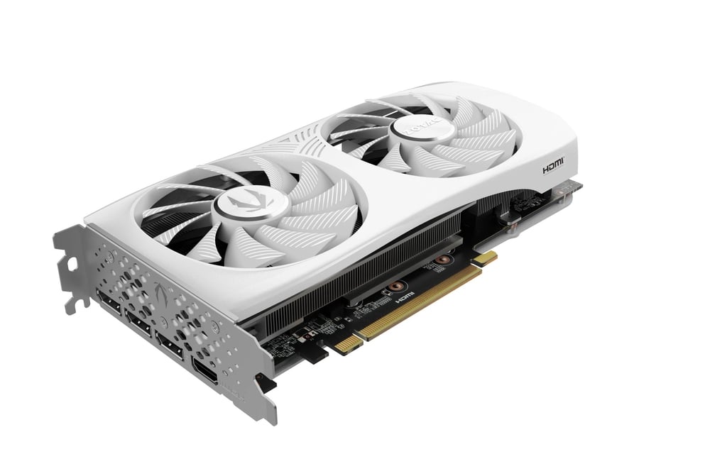 Видеокарта Zotac GAMING GeForce RTX 4070 Twin Edge OC White Edition GDDR6 (ZT-D40740Q-10M) [12 ГБ, GDDR6, 192 бит, HDMI, DisplayPort (3 шт)]