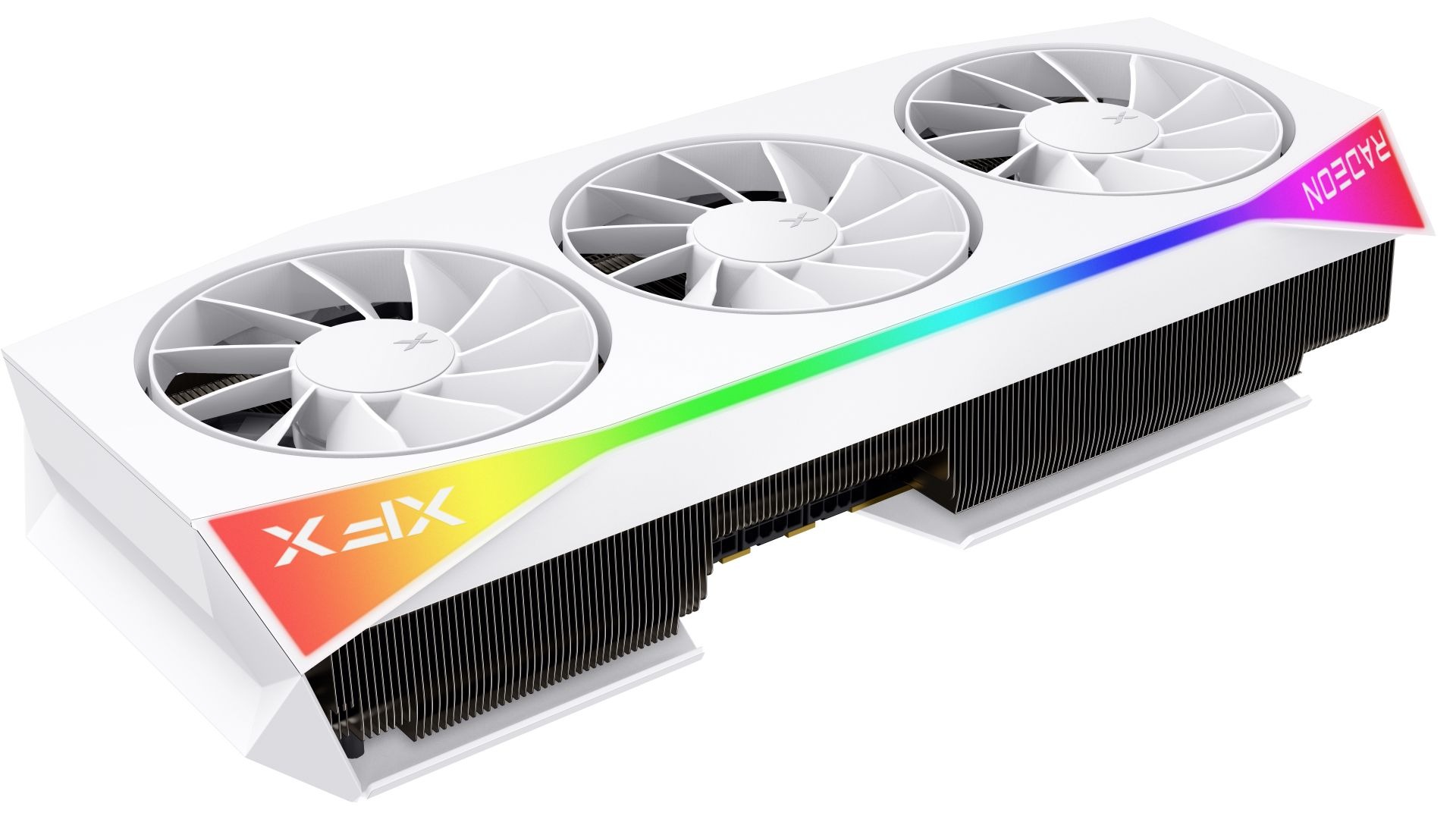 Видеокарта XFX Mercury AMD Radeon RX 9070XT OC Gaming Edition WHITE with RGB (RX-97TRGBBW9) [16 ГБ, GDDR6, 256 бит, HDMI, DisplayPort (3 шт)]