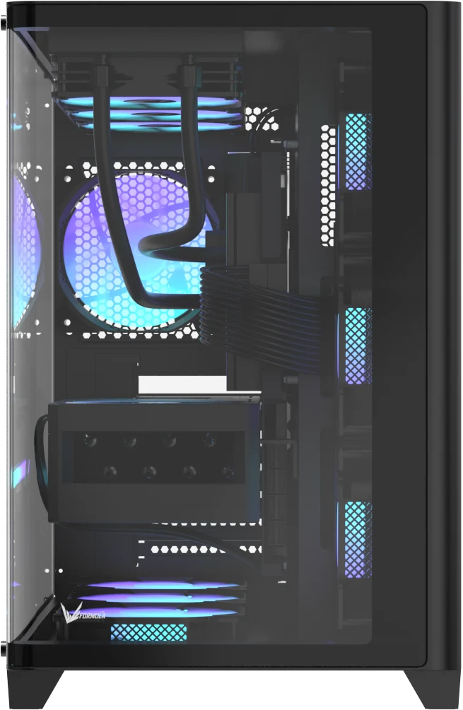 Корпус Formula V Crystal U2 Floe Black [Midi Tower, 4 x 120мм Floe ARPW, черный]