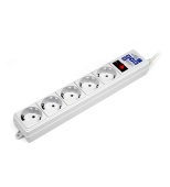 Сетевой фильтр Power Cube B, 5m, SPG-B-15, Серый 5 розеток, автопредохранитель 10A