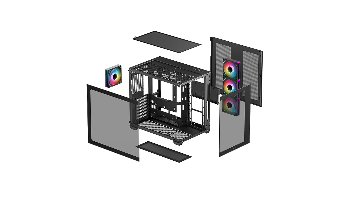Корпус DeepCool CG530 4F (R-CG530-BKADA4-G-1) [Midi Tower, 4x 120 мм ARGB, черный]