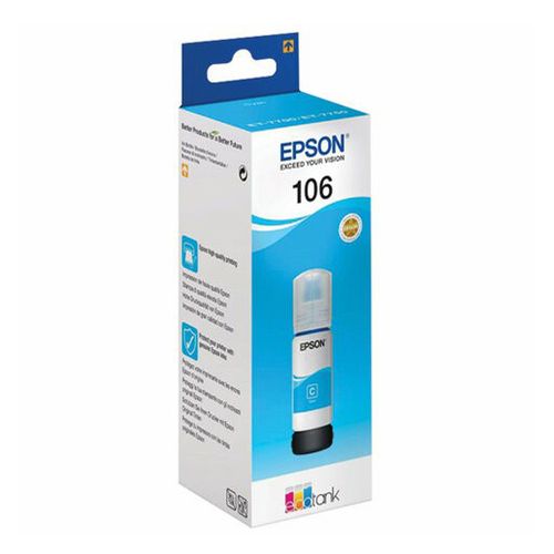 Контейнер с чернилами Epson C13T00R240 106 EcoTank, оригинальный, голубой, 70 мл