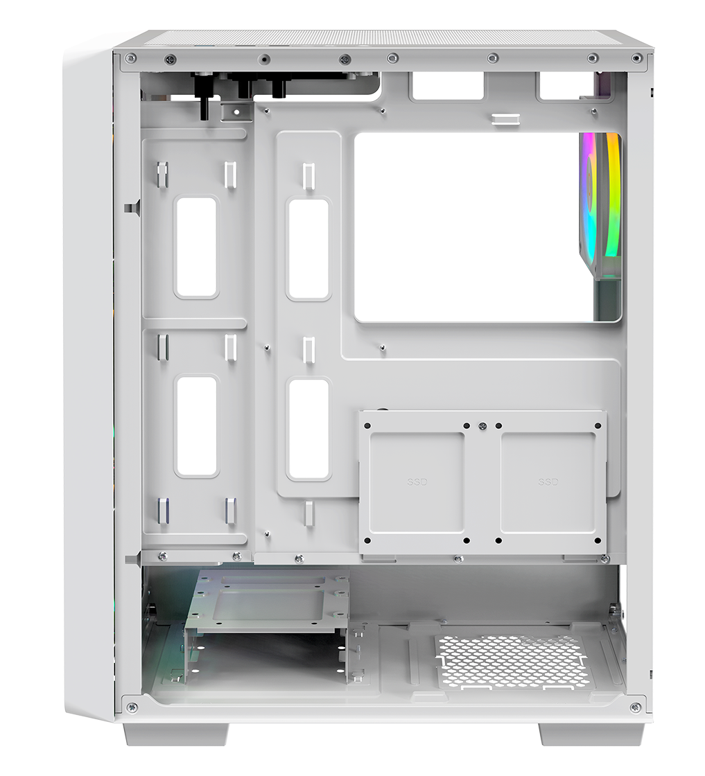 Корпус Ocypus Gamma C60 ARGB (Gamma-C60-WHG400XX-GL) [Midi Tower, 4 x 120 мм ARGB, белый]