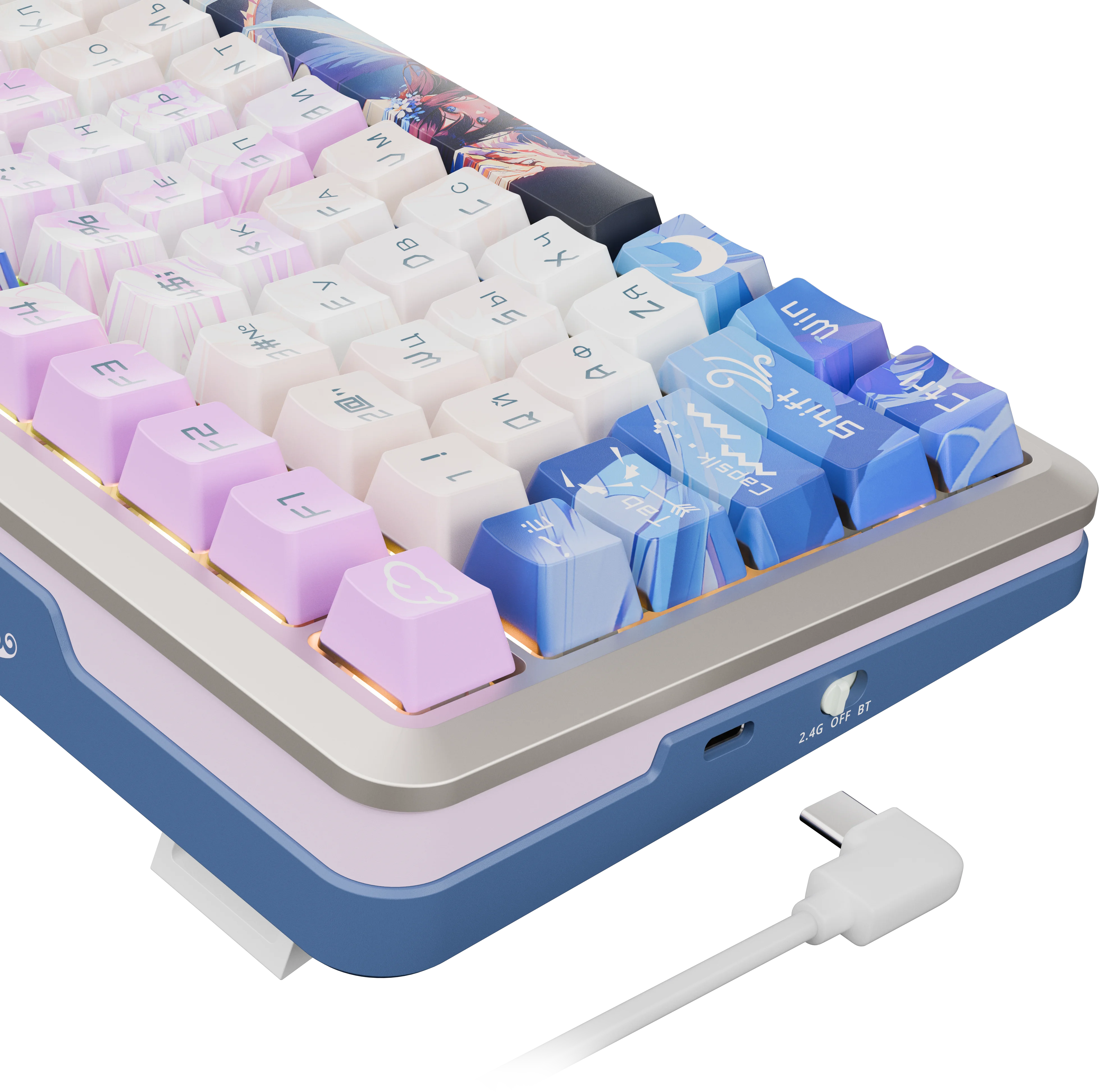 Клавиатура Redragon Flekact Pro (72616) [Механическая, беспроводная, клавиш - 81, подсветка, белая]