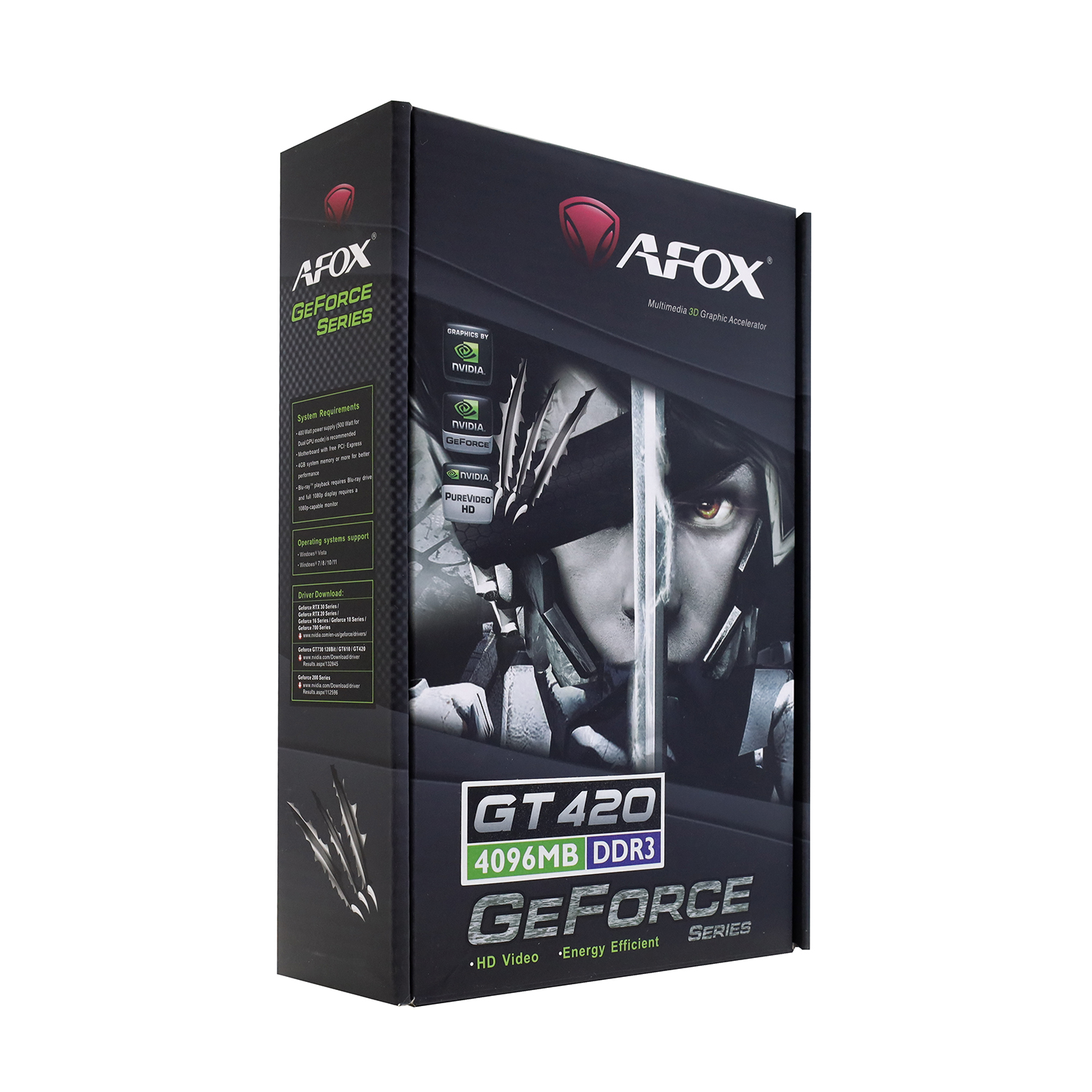 Видеокарта Afox GT420 (AF420-4096D3L5) [4 ГБ, GDDR3, 128 бит, VGA, DVI, HDMI]