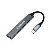 Концентратор USB Gembird  UHB-C202 Hub 3 port, Type-C, USB 2.0/3.0, black