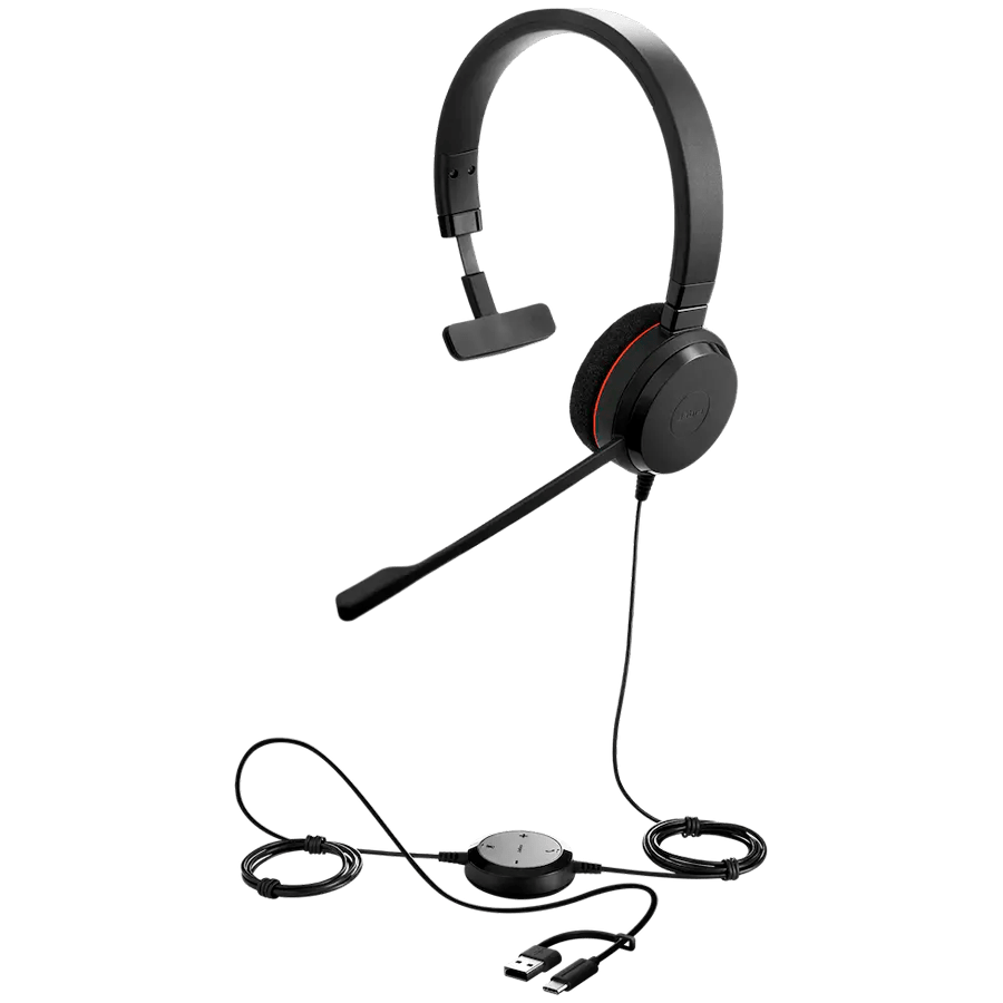 Гарнитура JABRA Evolve 20 (4993-823-169), Mono MS, USB C/A adapter