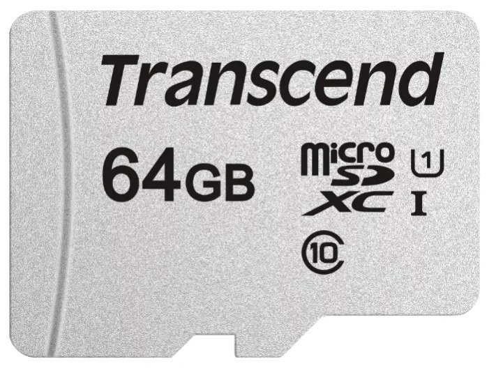 Карта памяти MicroSDXC Transcend (TS64GUSD300S-A), 64GB/ Class 10/ U1/ С адаптером