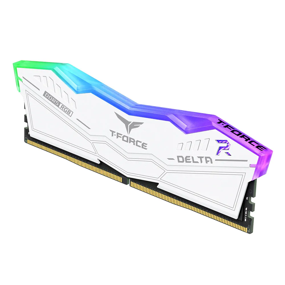 Комплект оперативной памяти Team Group DELTA RGB DDR5 DESKTOP MEMORY WHITE (FF4D564G6000HC38ADC01) [64 ГБ, DDR 5, 6000 МГц, 1.35 В, подсветка, KIT]
