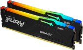 Комплект оперативной памяти Kingston FURY Beast Black RGB EXPO (KF556C36BBE2AK2-64) [64 ГБ, DDR 5, 5600 МГц, 1.25 В, подсветка, KIT]