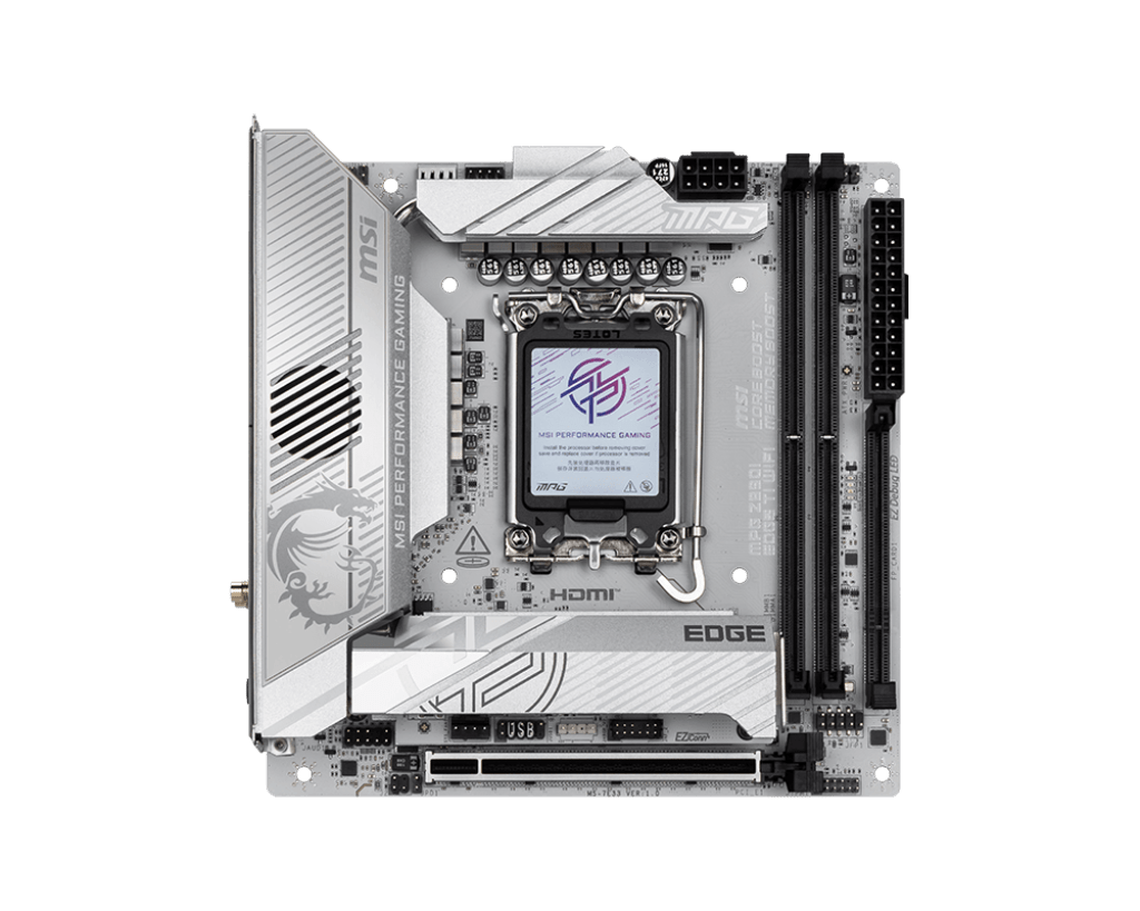 Материнская плата MSI MPG Z890I EDGE TI WIFI LGA1851 2xDDR5 2xSATA3 4xM.2 1xHDMI 2xThund Mini ITX