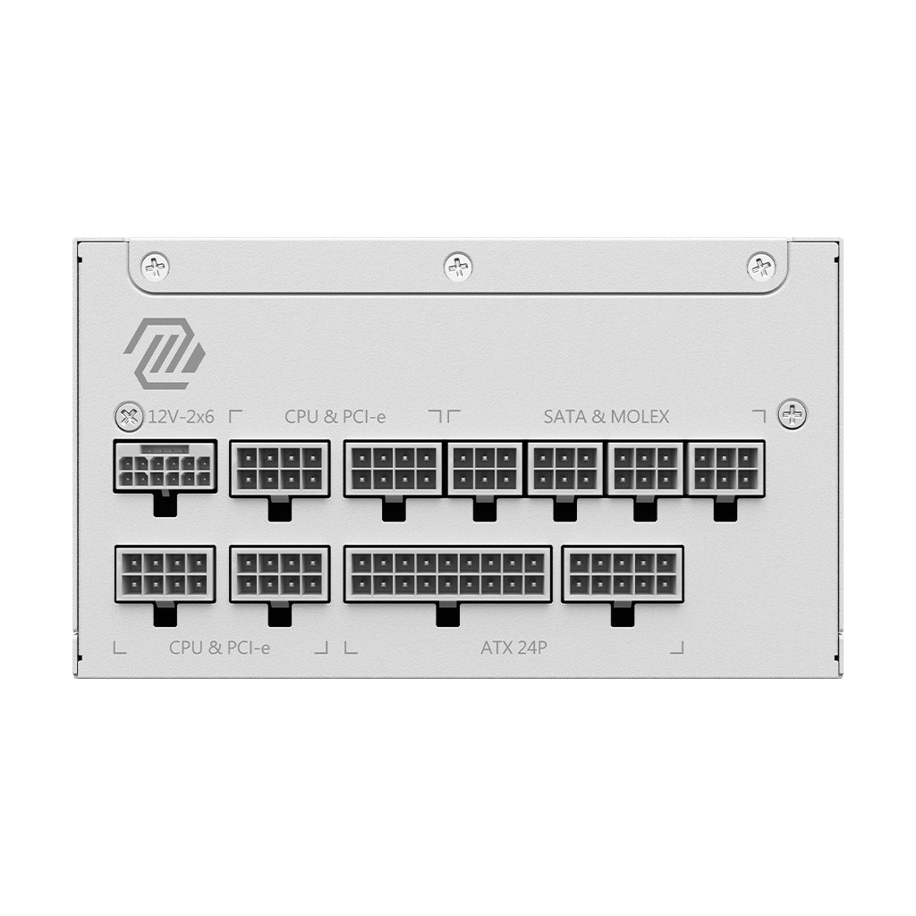 Блок питания MSI MAG A1000GL PCIE5 WHITE [1000 Вт, 80 PLUS Gold, 12x SATA, 1 x 16 pin (12VHPWR), 4 x 6+2 pin PCIe, 2x 4+4 pin CPU, ATX]