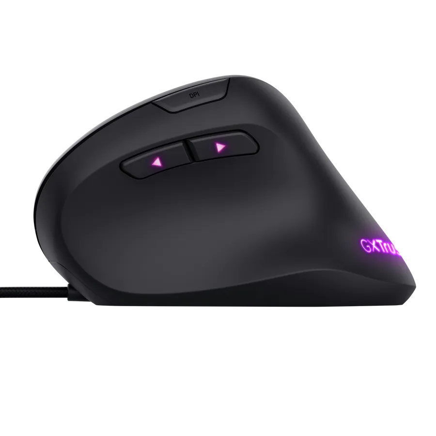 Мышь Trust GXT144 Rexx Ergonomic Vertical (22991) [проводная, светодиодная, 10000 DPI, 1000 Гц, подсветка, черная]