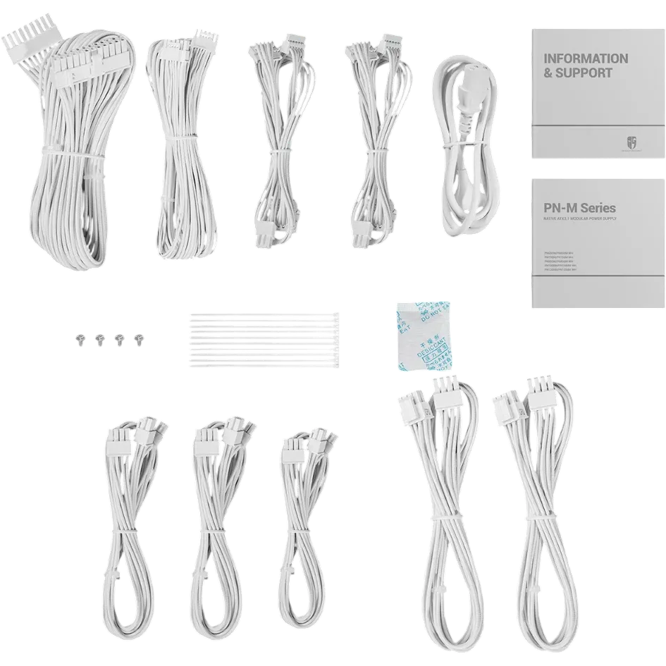 Блок питания GamerStorm PN750М WH (R-PN750M-FC0W-WGEU) [750, 80 PLUS Gold, 8x SATA, 3x 6+2 pin, 1x 16 pin (12VHPWR) PCIe, 2x 4+4 pin CPU, ATX]