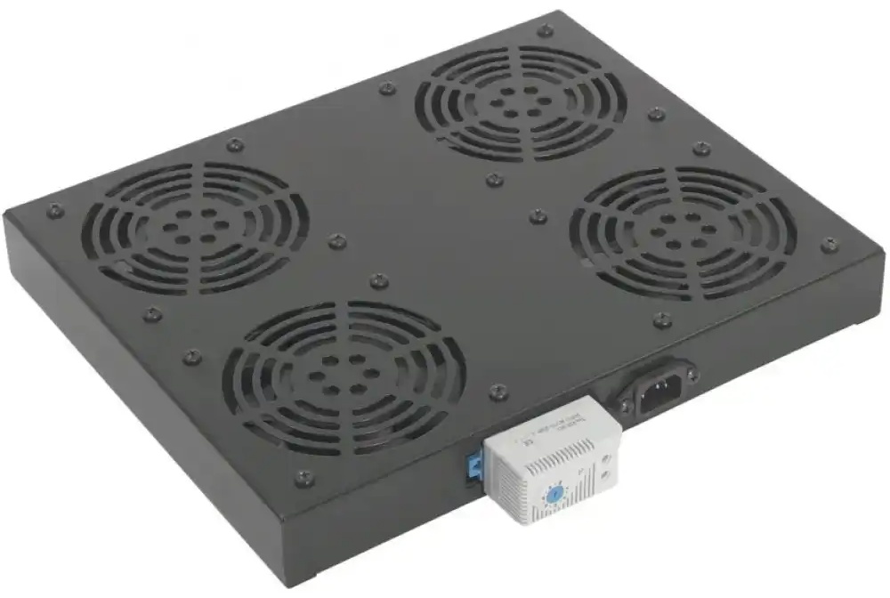 Вентиляторная панель Pixietech PXT-20-SHELF-4FAN с термостатом, 4 вентилятора x 12см, шнур питания с вилкой Schuko
