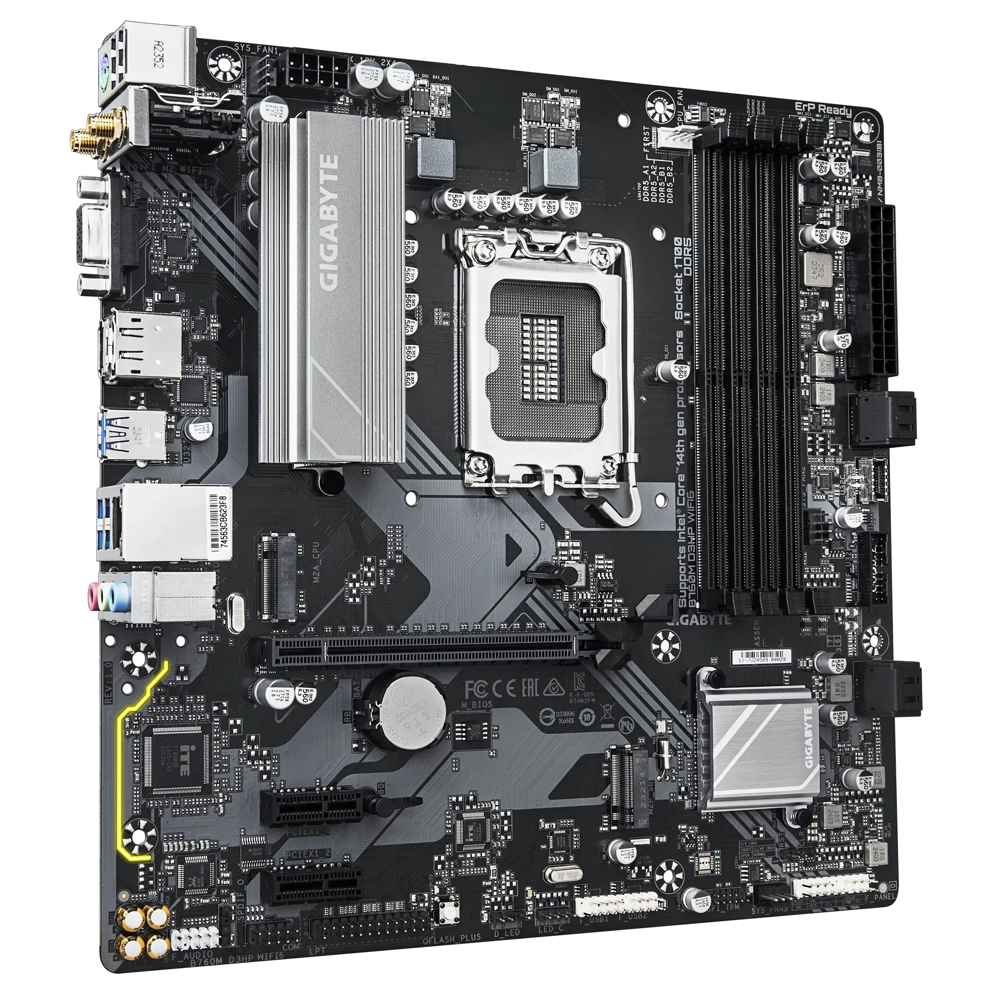 Материнская плата Gigabyte B760M D3HP WIFI6 [LGA 1700, Intel B760, 4xDDR 5, 2xM.2, 1xPCI-E x16, Micro-ATX]