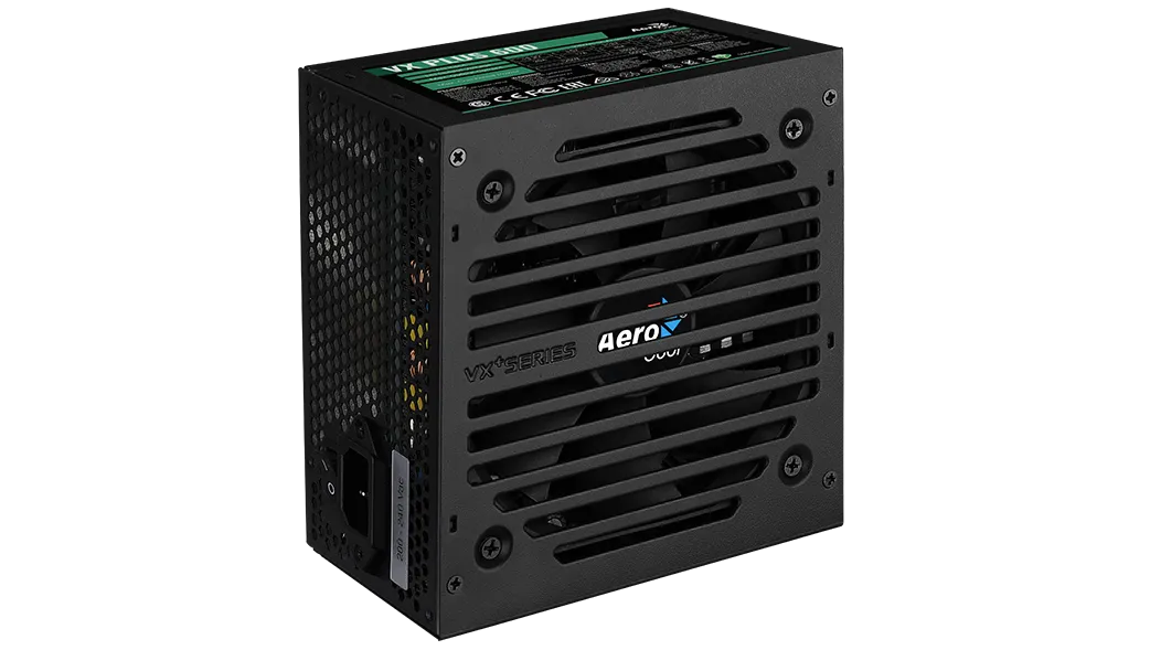 Блок питания AeroCool VX PLUS Stealth 600 (ACPN-VS60NEY.12) [600 Вт, 80 PLUS нет, 4x SATA, 2x 6+2 pin PCIe, 1x 4+4 pin CPU, ATX]